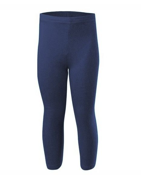 Legging sport femme homme enfant en coton avec une jambe 3/4 bleu marine