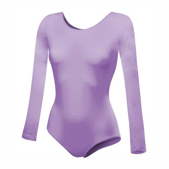 Body de antrenament gimnastică cu mâneci lungi B100D heather