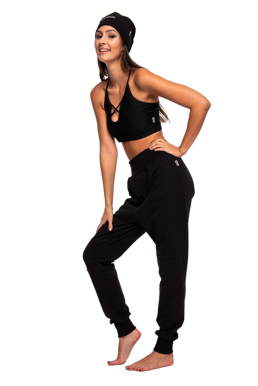 Pantalones de chándal para niños, hombres y mujeres con zapatos negros de entrepierna más baja