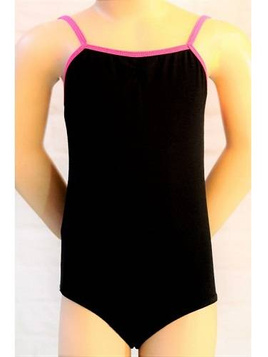 Body con spalline nero - fucsia