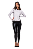 Sweat sport femme à manches longues gris avec broderie sur l'avant bras gris