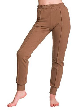 Pantalón de chándal de mujer con raya café
