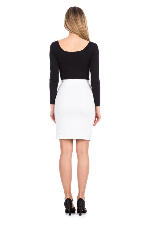 Prešito krilo PENCIL z okrasno belo zadrgo