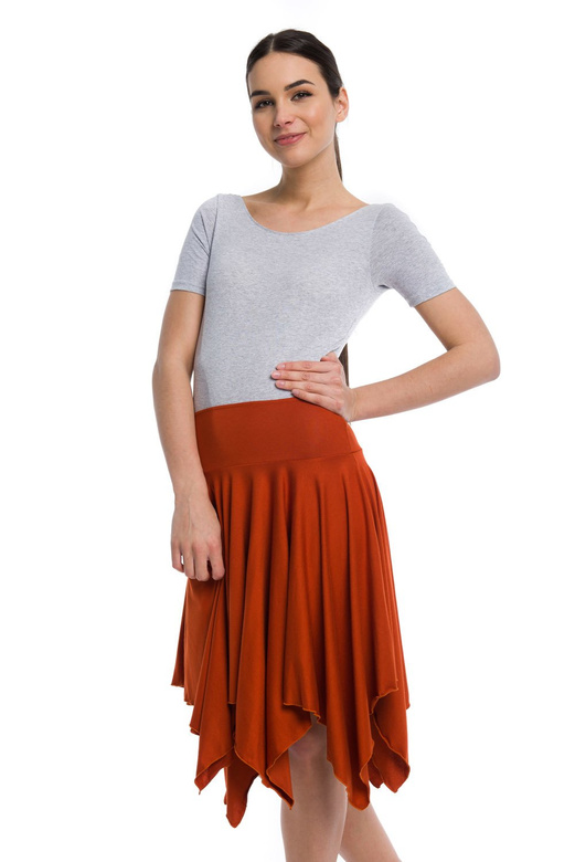 Body ginnastica manica corta B100K grigio melange