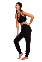 Pantalones de chándal para niños, hombres y mujeres con zapatos negros de entrepierna más baja