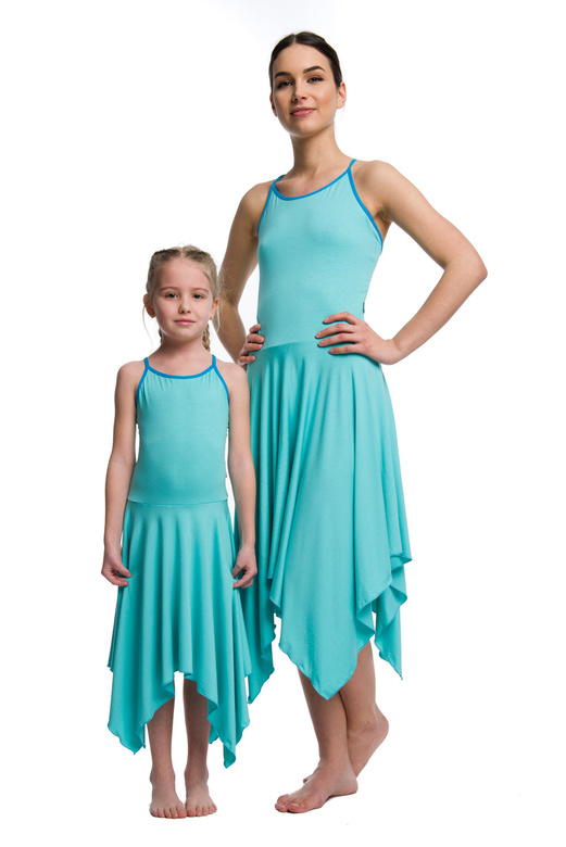 Quadratisches Kleid - türkis