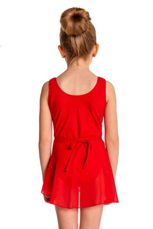 Chiffon Tie-Up Skirt for Ballet and Gymnastics Training - Red