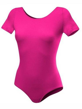 Turn-Trainingsbody mit kurzen Ärmeln B100K fuchsia