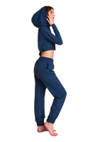 Loose-fit women's jogging pants with denim-like leg design.