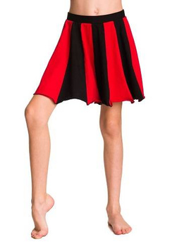 Jupe évasée en coton pour filles ECO-LINE noir et rouge