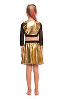 Metallic Shimmering Gold Girls' Long Sleeve Mesh Athletic Top