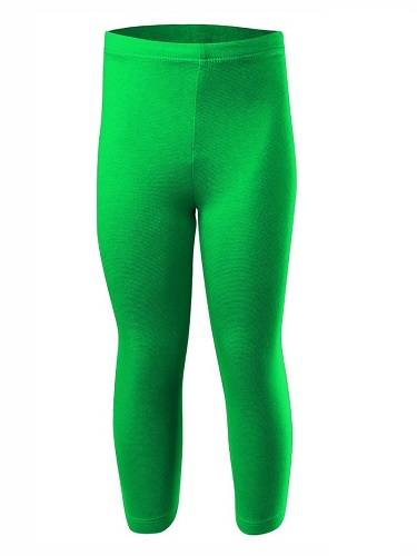 Leggings sportivi a 3/4 gambe per donna, uomo e bambino, in cotone verde