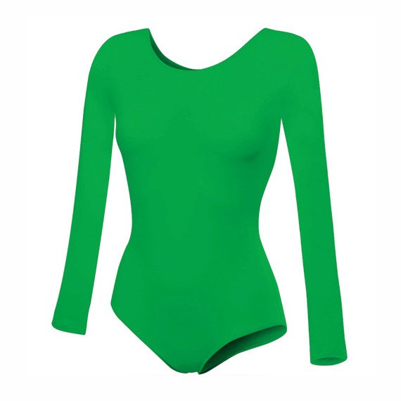 Body allenamento ginnastica con maniche lunghe B100D verde