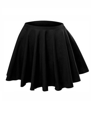 Platėjantis apskritas sijonas - juodas
