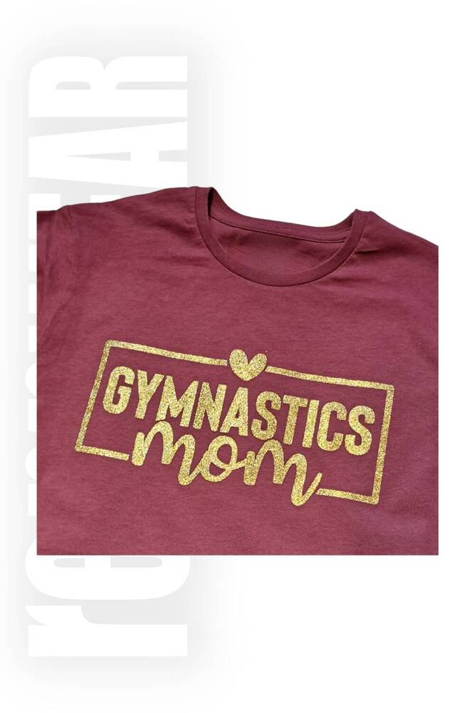 Koszulka Kibica taliowana - Gymnastics Mom - bordowy