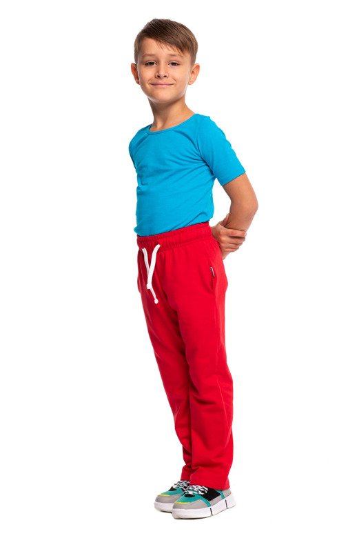 Spodnie dresowe długie proste czerwony