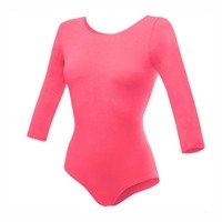 Body treningowe gimnastyczne z rękawem 3/4 B10034 koralowy