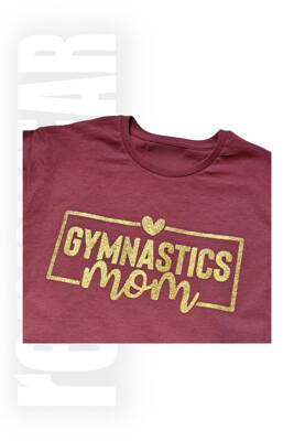 Koszulka Kibica taliowana - Gymnastics Mom - bordowy