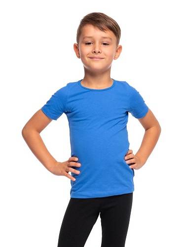 Tricou antrenament dans / gimnastica maneca SCURT - albastru floarea de colt