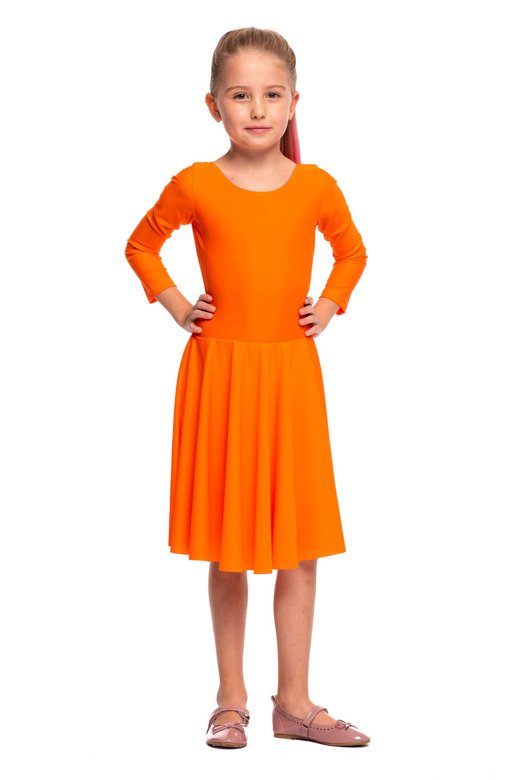 Dekliška tekmovalna obleka FIRST STEP oranžna