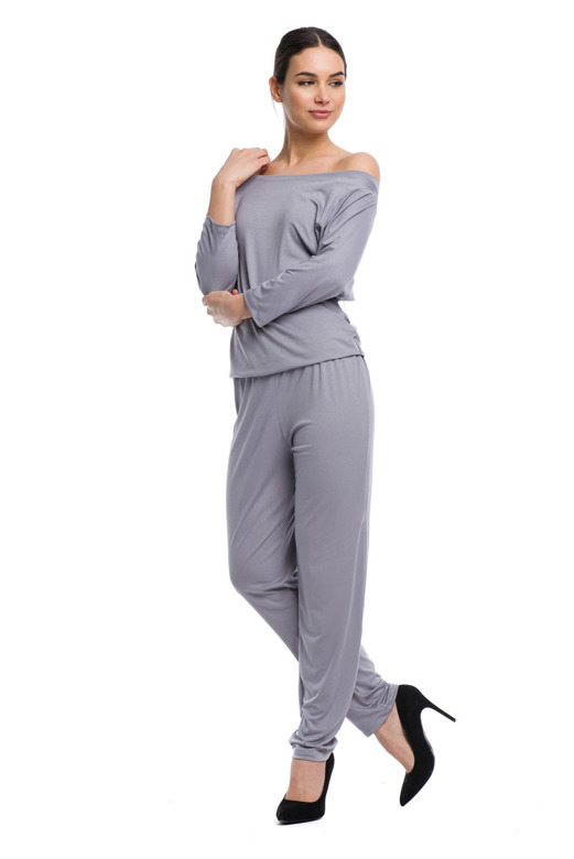 Ženski hlačni kostim - siv
