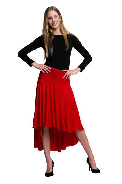 Falda circular asimétrica - rojo