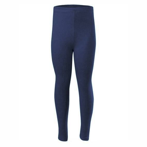 Leggings deportivos de algodón de pierna larga para mujer, hombre, niños, azul marino