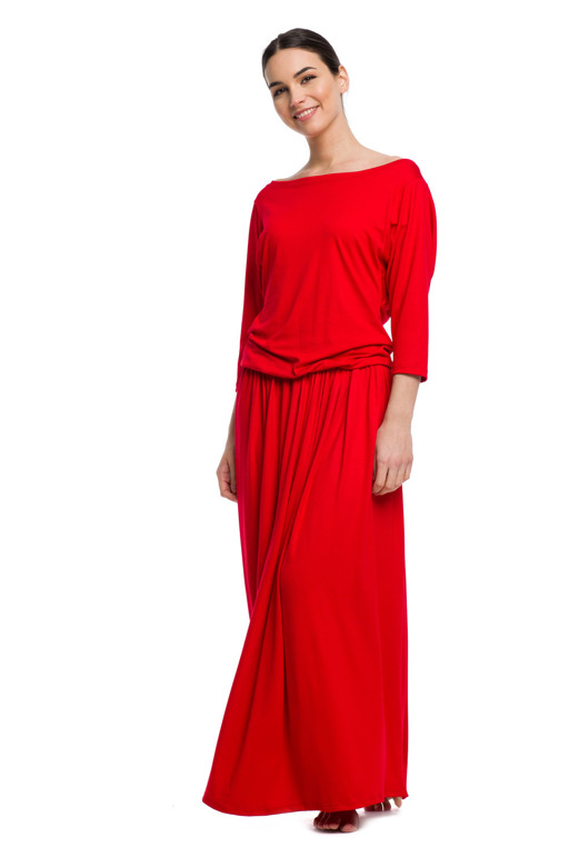 Vestido largo MAXI de viscosa - rojo