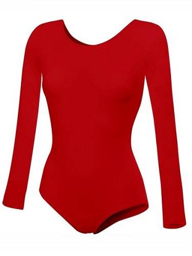 Long -Sleeved Gymnastic Training B100D Red
