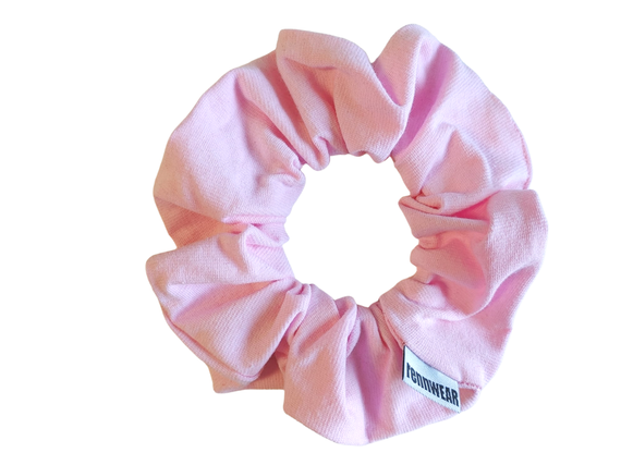 Hårband av typen Sprunchie i rosa bomull.